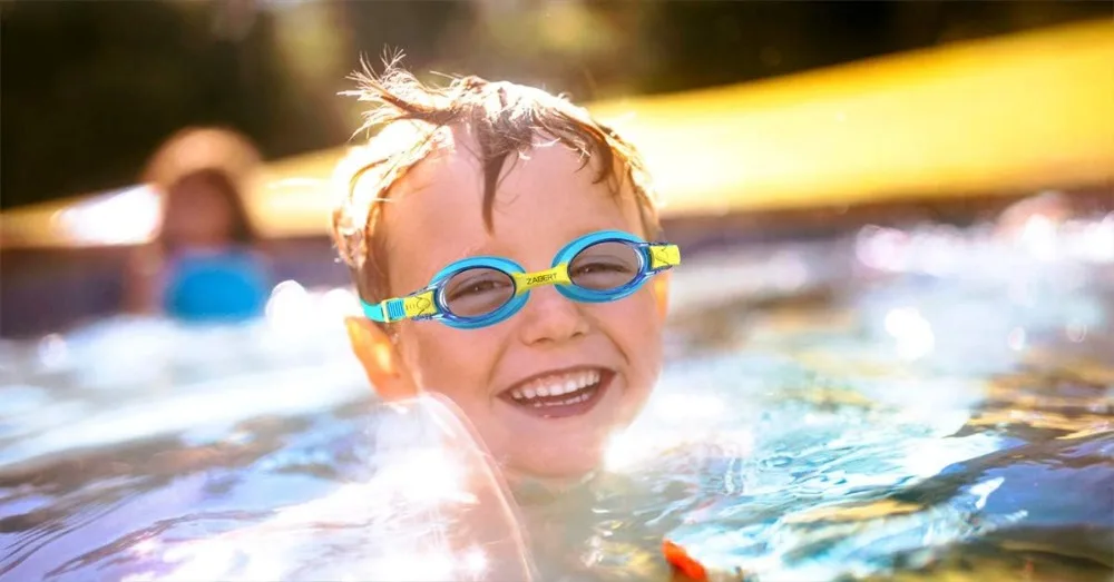 Kids Swimming Goggles for Ages 3-10 Anti-Fog UV Protection with Travel - color options