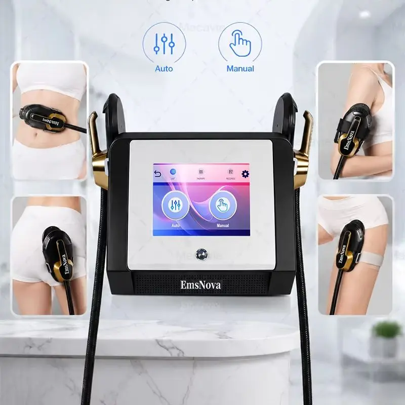 Professional EMS Body Sculpting Machine – 4/5 Handle Muscle Stimulator for Post-Workout Recovery - in use