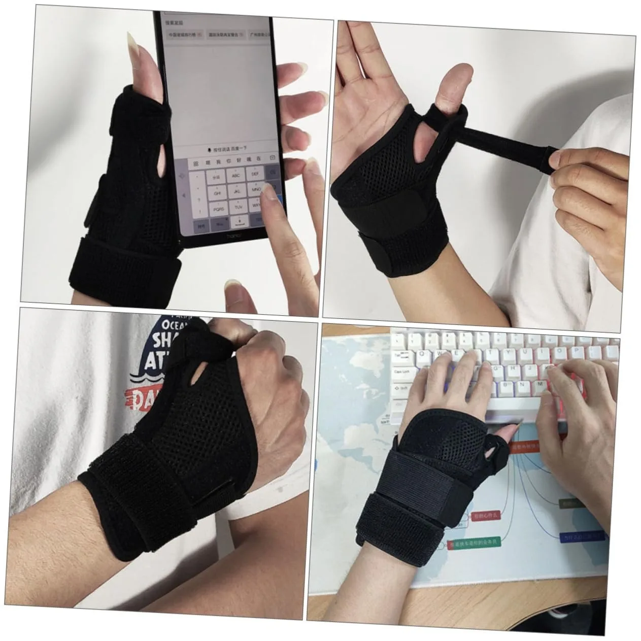 Elastic Wrist Support Brace Non-Slip Breathable Hand Protector Sleeve for Stability - in use