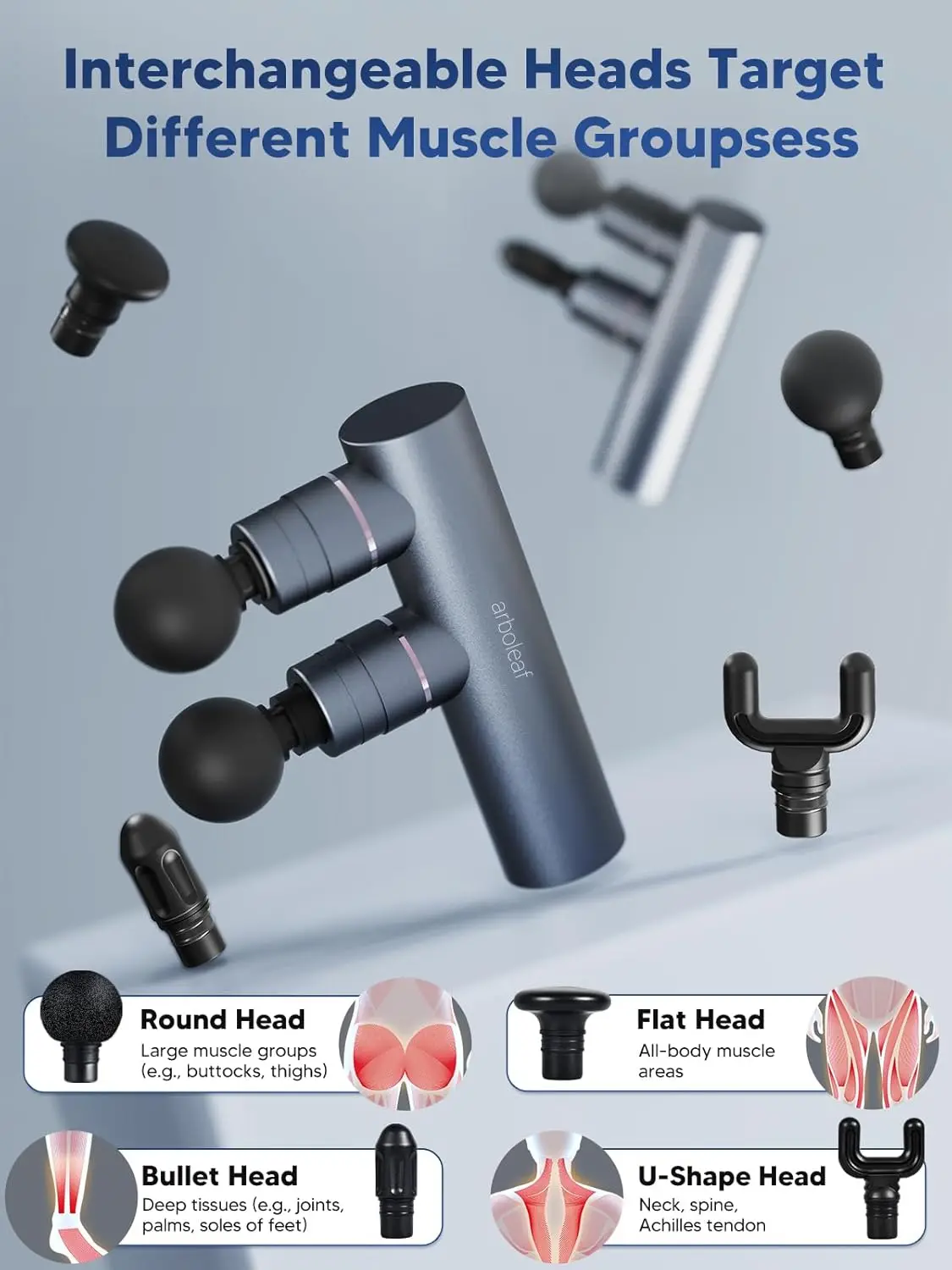 Dual-Head Massage Gun – Full-Metal Deep Tissue Percussion Massager - alternate view