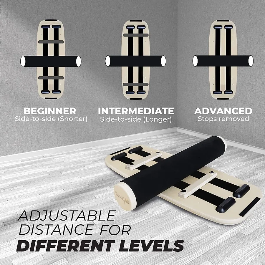 Balance Board Surf Trainer with Adjustable Stoppers – Core & Ankle Stability Training - close-up detail