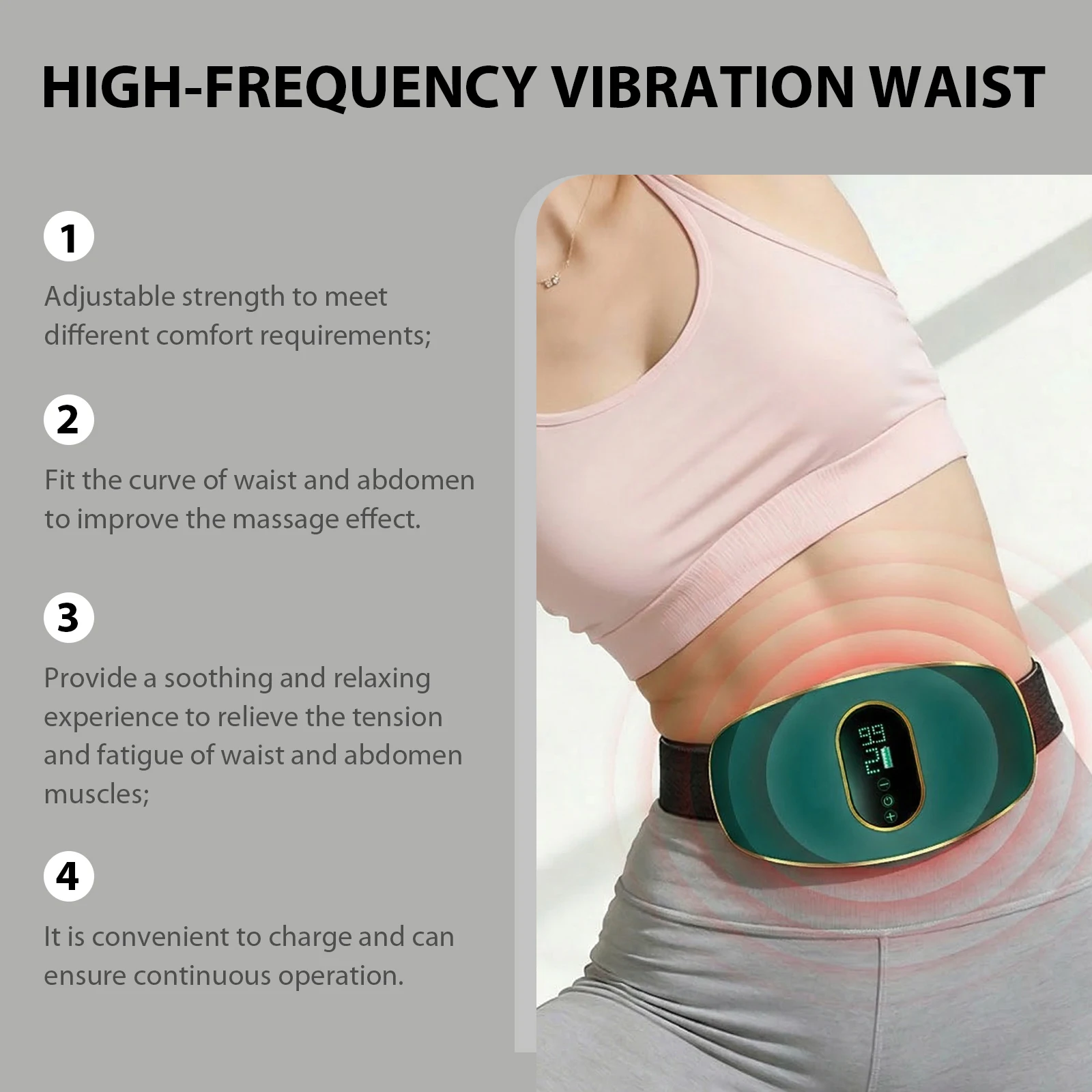 Cordless Menstrual Heating Belt - Wearable Heat & Vibration for Cramps - close-up detail