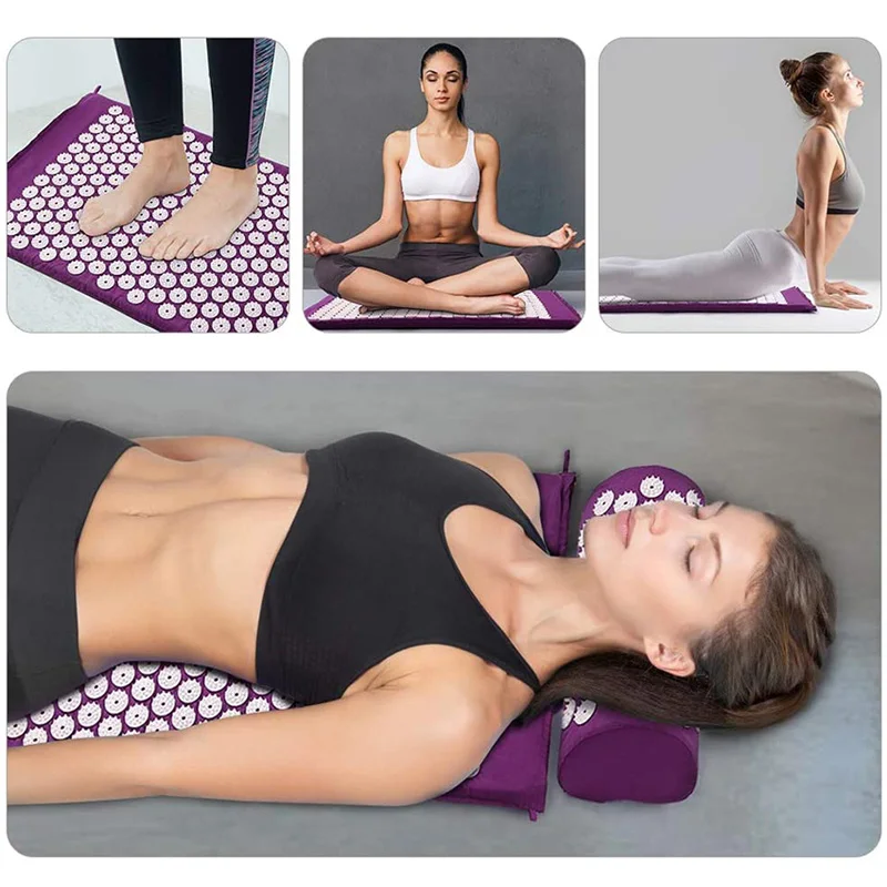 Acupressure Mat & Pillow Set – Back and Neck Massage Mat - color options