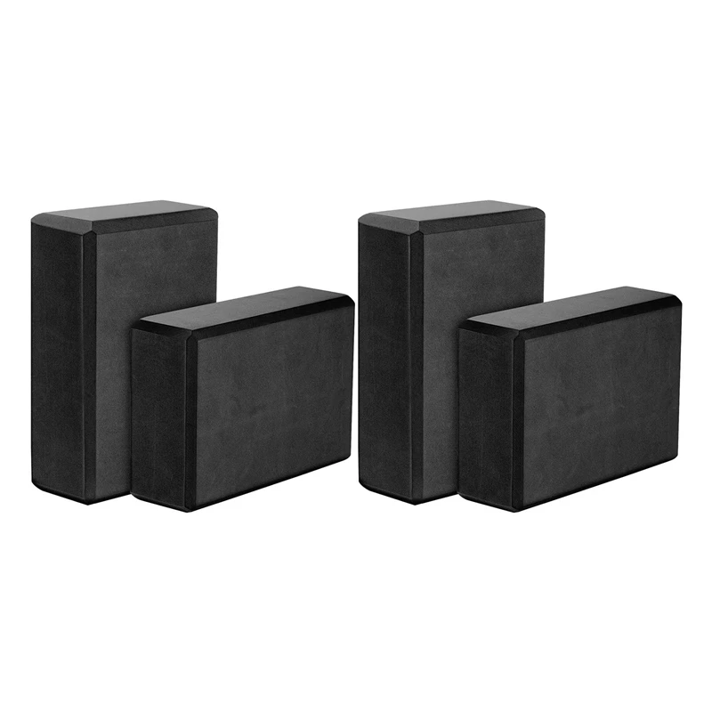EVA Yoga Blocks 2-Pack – 23x15x7.6cm High-Density Foam, Black
