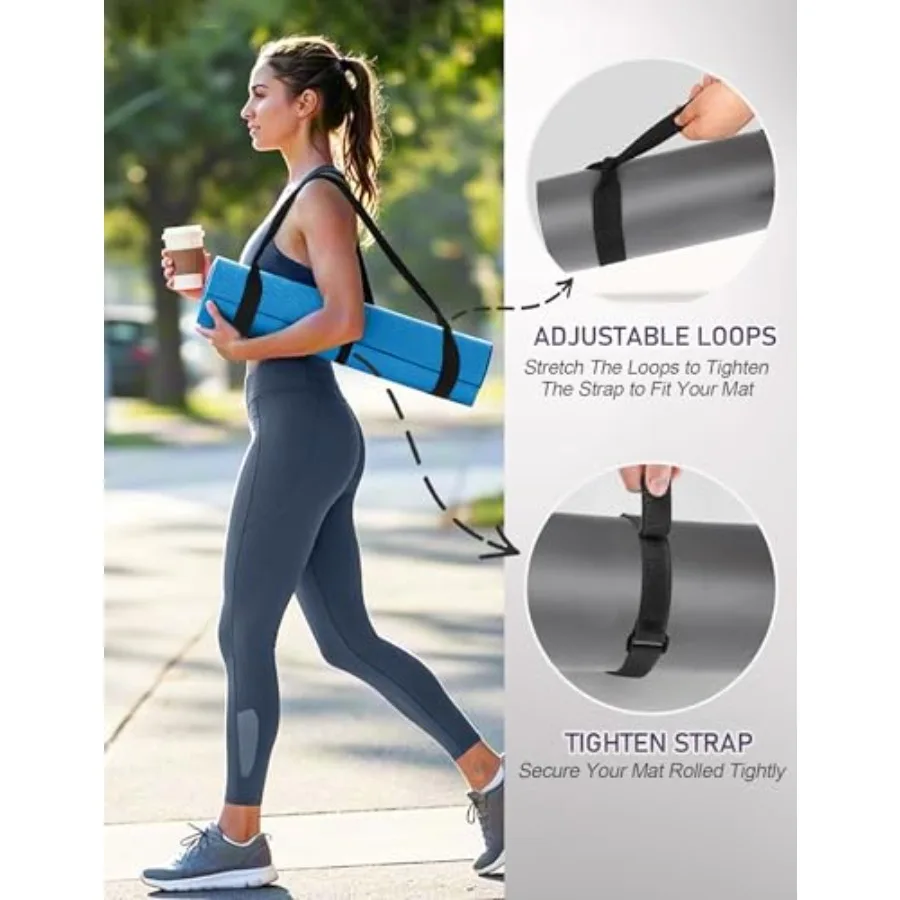 Yoga Mat Carrier Strap Adjustable Thick and Wide for Carrying or - alternate view
