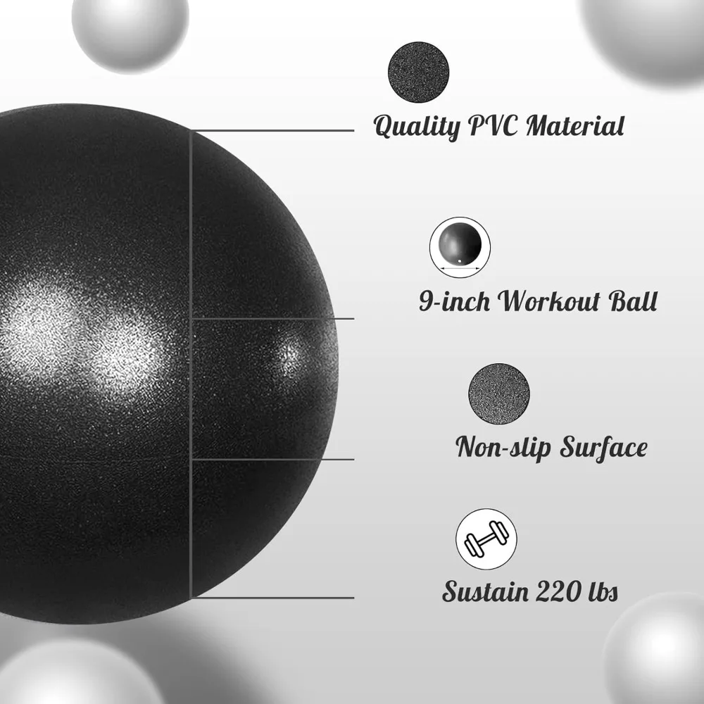 Mini Pilates Ball 9in – Core, Balance & Barre Exercise Ball - close-up detail