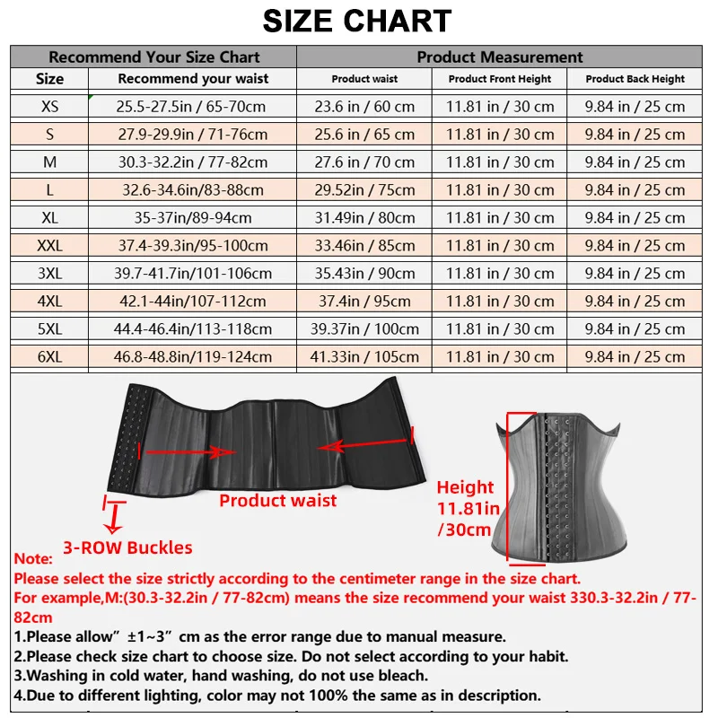 25 Steel Bone Latex Waist Trainer Corset – Firm Control Shapewear for Women - close-up detail