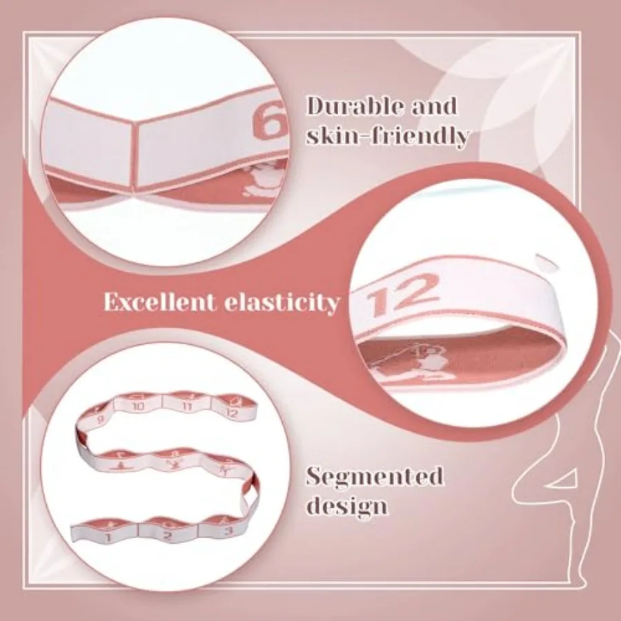 12-Loop Elastic Yoga Strap – Stretching Band for Flexibility - in use