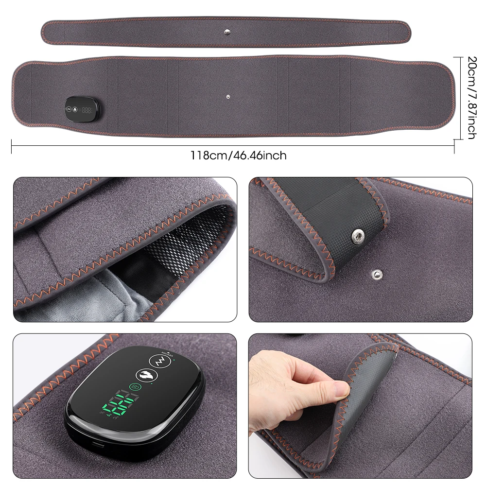 Heated Vibration Lumbar Belt – Back Massage & Waist Support Brace - color options