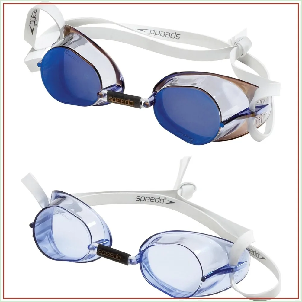 Swedish Style Swim Goggles Regular Mirrored Lenses Low Profile Anti-Fog