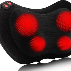 Shiatsu Back & Neck Massage Pillow – Heated Deep Tissue Kneading