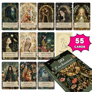 55-Card Affirmation Deck – Woodland Mindfulness & Self-Care Prompts