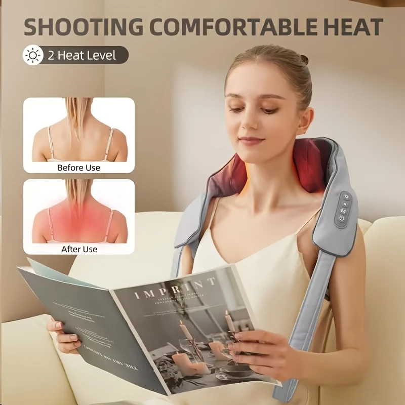 Shiatsu Neck & Shoulder Massager – Cordless, Heated, Kneading - alternate view