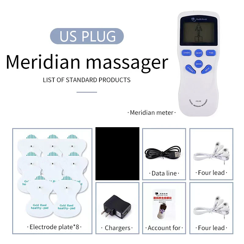 8 Modes EMS Dual Channel Massager Tens Machine Body Massage Full - side view