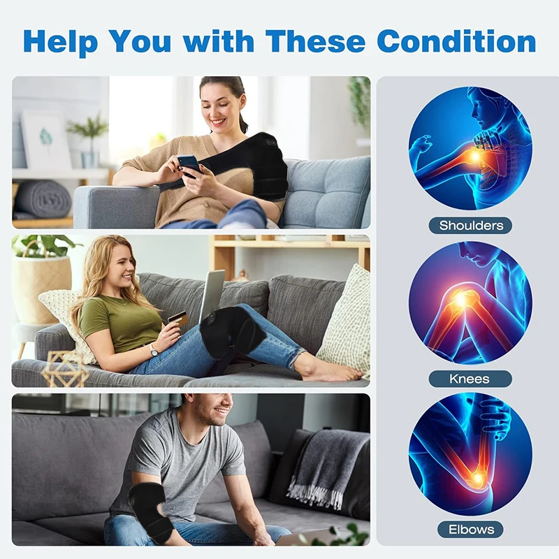 Heated Shoulder Brace – Graphene Heating & Vibration Massage Support - alternate view