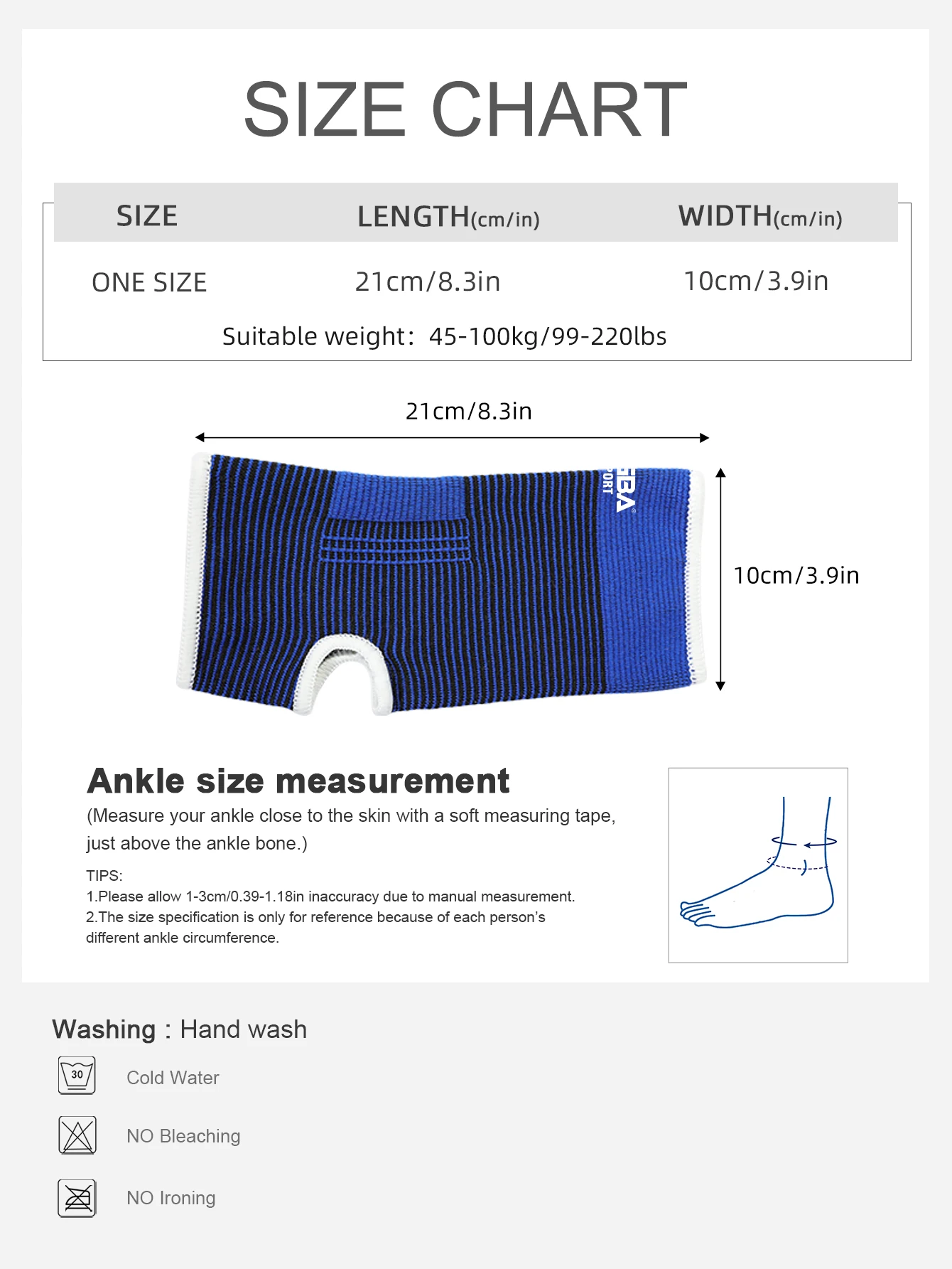 Elastic Ankle Support Sleeves – Breathable Compression Braces, 1 Pair - color options