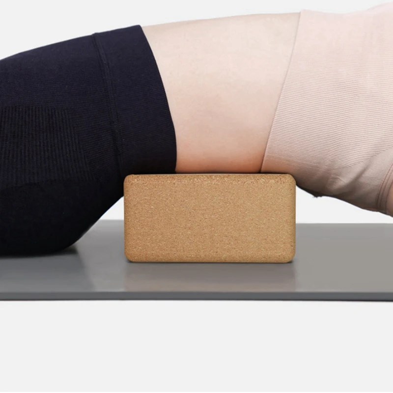 Cork Yoga Block – Natural Cork Brick for Stretching, Alignment & Support - close-up detail