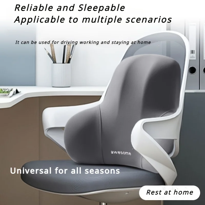 2-in-1 Memory Foam Seat & Lumbar Cushion Set – Office and Car Back Support
