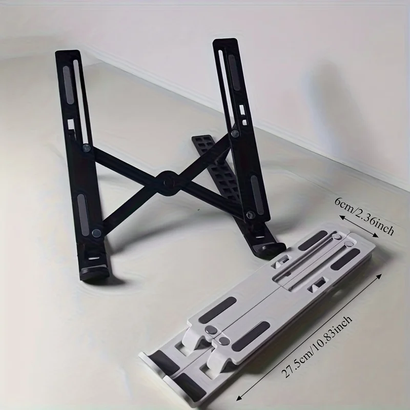Adjustable Laptop Stand – Foldable, 10 Height Settings for Neck & Posture - in use