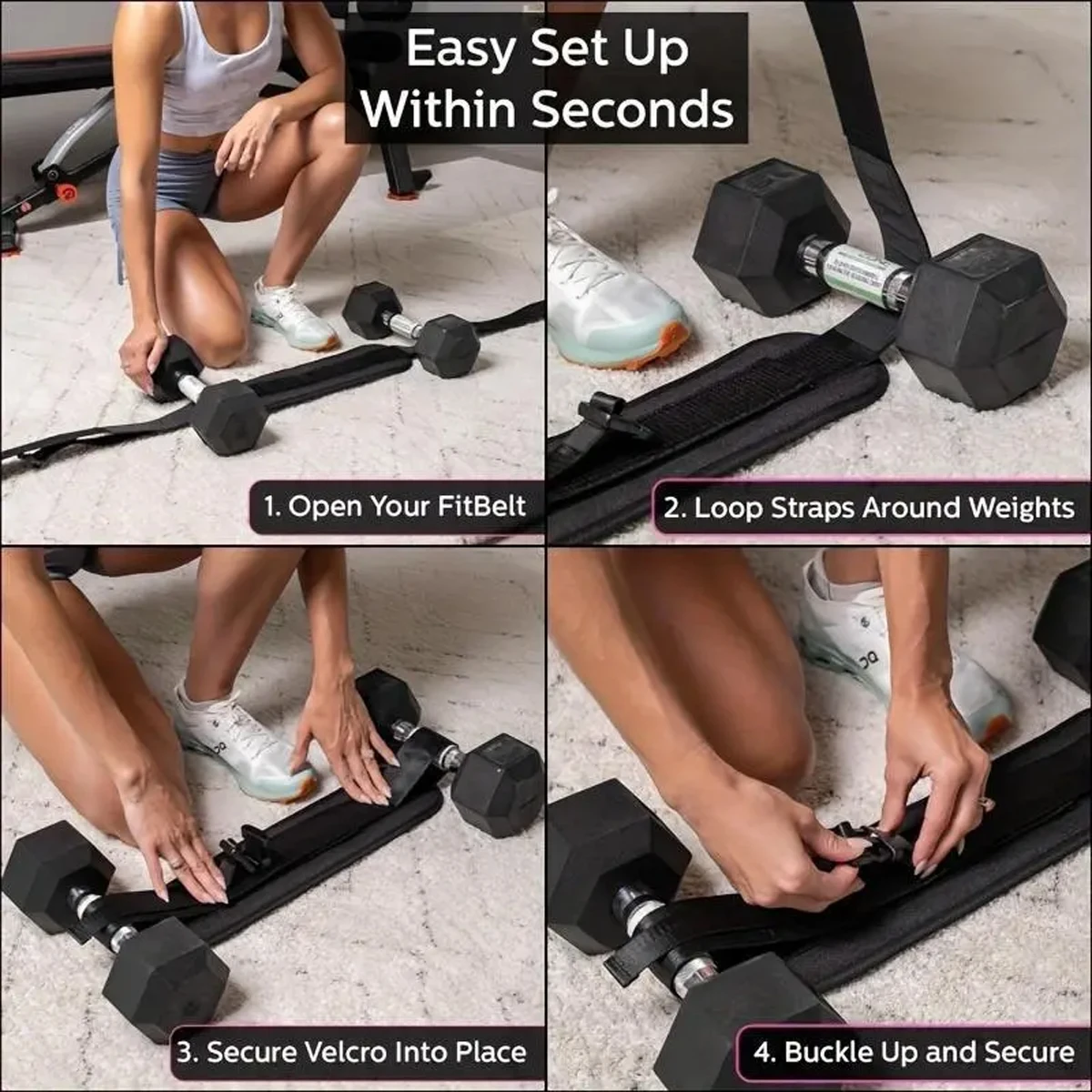 Adjustable Weighted Waist Belt – Hip Shaping & Home Workout Belt - color options