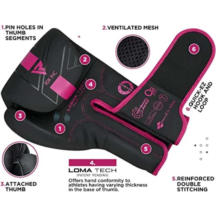 Women's Boxing Gloves – Maya Hide Leather, Sparring & Muay Thai Training - close-up detail