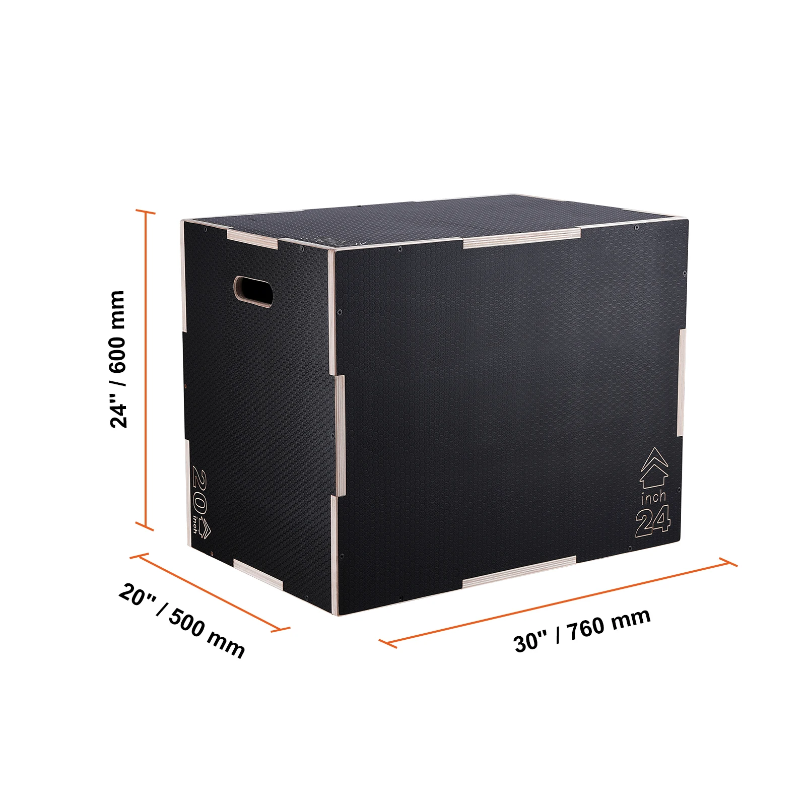 3-in-1 Wooden Plyo Box – Plyometric Jump Box for Conditioning & Strength - side view