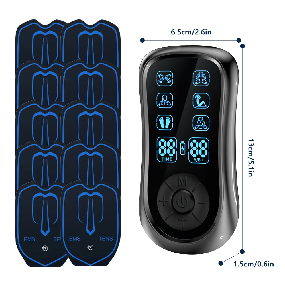 Dual Channel TENS & EMS Unit – 6 Modes, 19 Levels, 10 Electrode Pads - color options