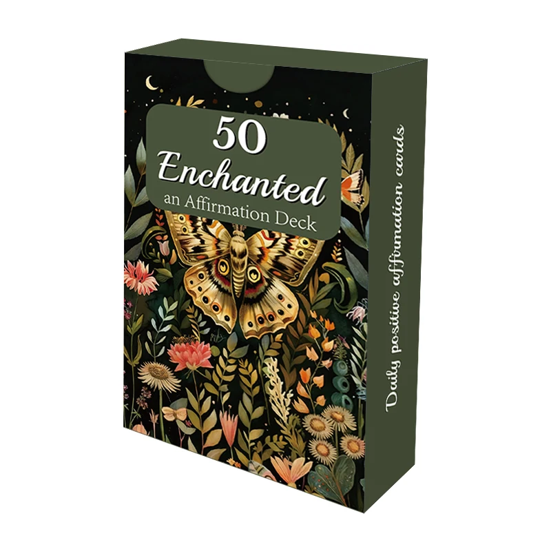 55-Card Affirmation Deck – Woodland Mindfulness & Self-Care Prompts - close-up detail