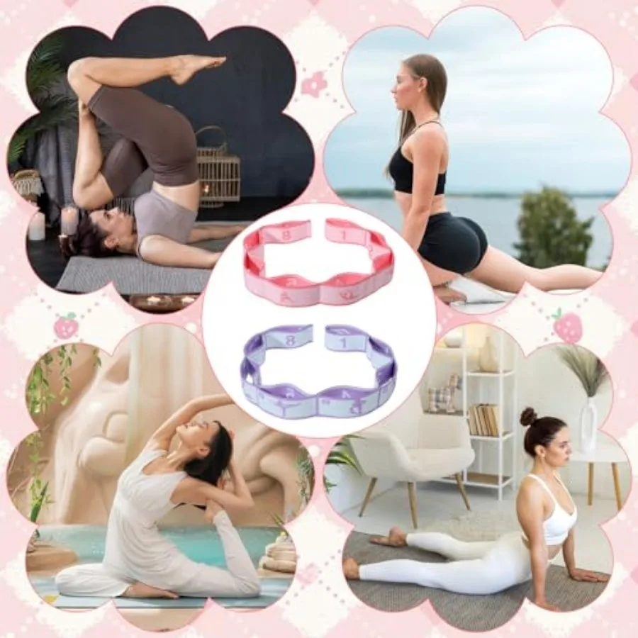 Adjustable Stretch Straps – 2pc Elastic Yoga Flexibility Bands - color options