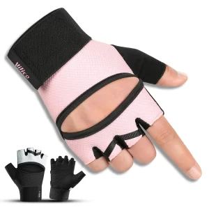 Mesh Half-Finger Fitness Gloves – Anti-Slip Palm Protection, S–M