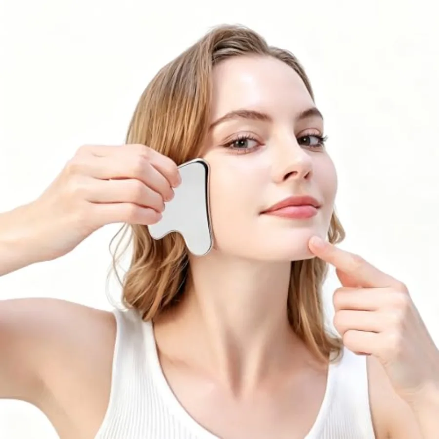 Stainless Steel Gua Sha Tool – Contoured Scraper for Face, Body & Muscles - size and dimensions