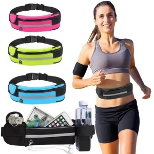 Running Waist Bag with Bottle Holder – Waterproof Belt Pack for Runners