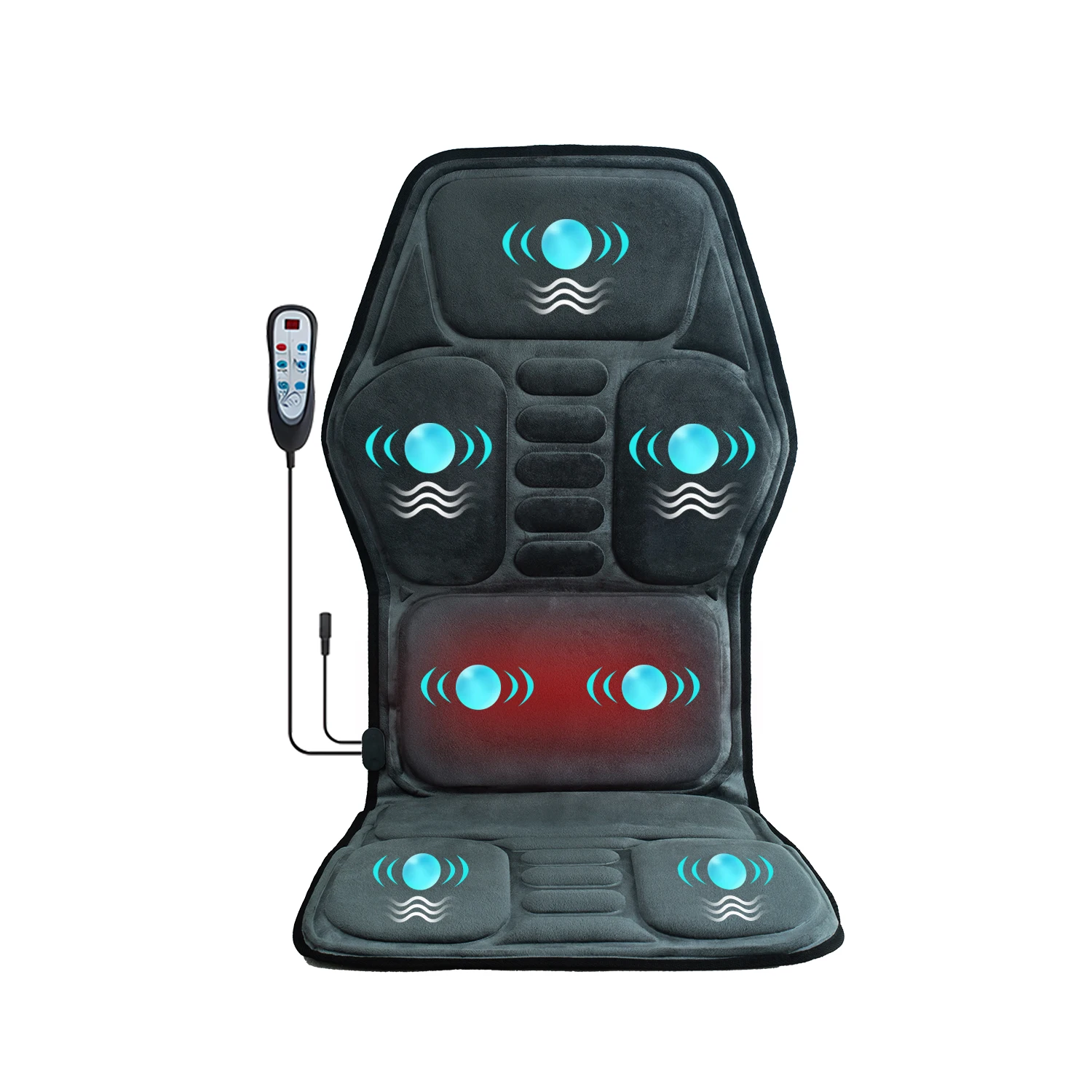Vibration Back Massage Seat Cushion with Heat – Chair Pad for Office & Car - side view