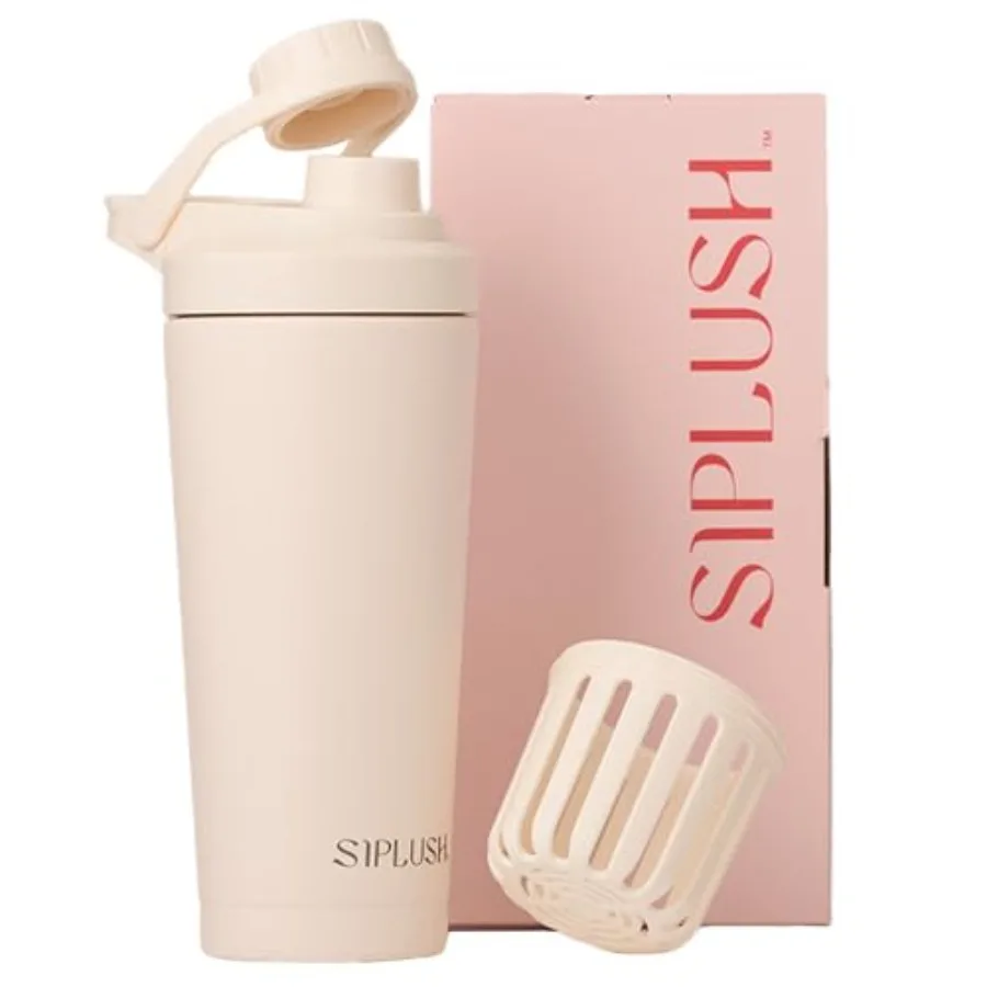 Insulated Stainless Steel Protein Shaker Bottle 24oz – Leak-Proof, Dishwasher Safe - side view