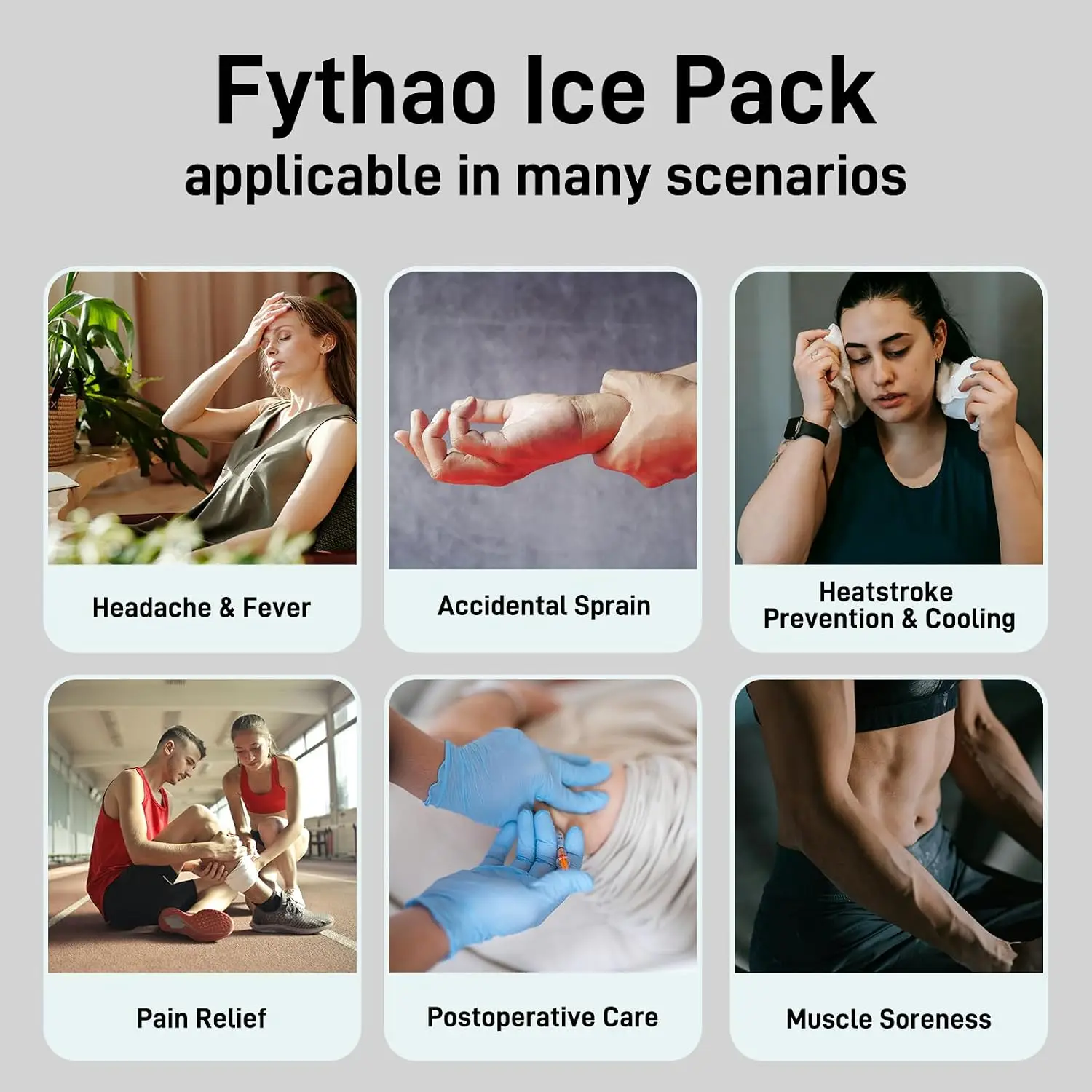 Ice Pack for Injuries Reusable Bag 9" Hot Water Cold Therapy - color options