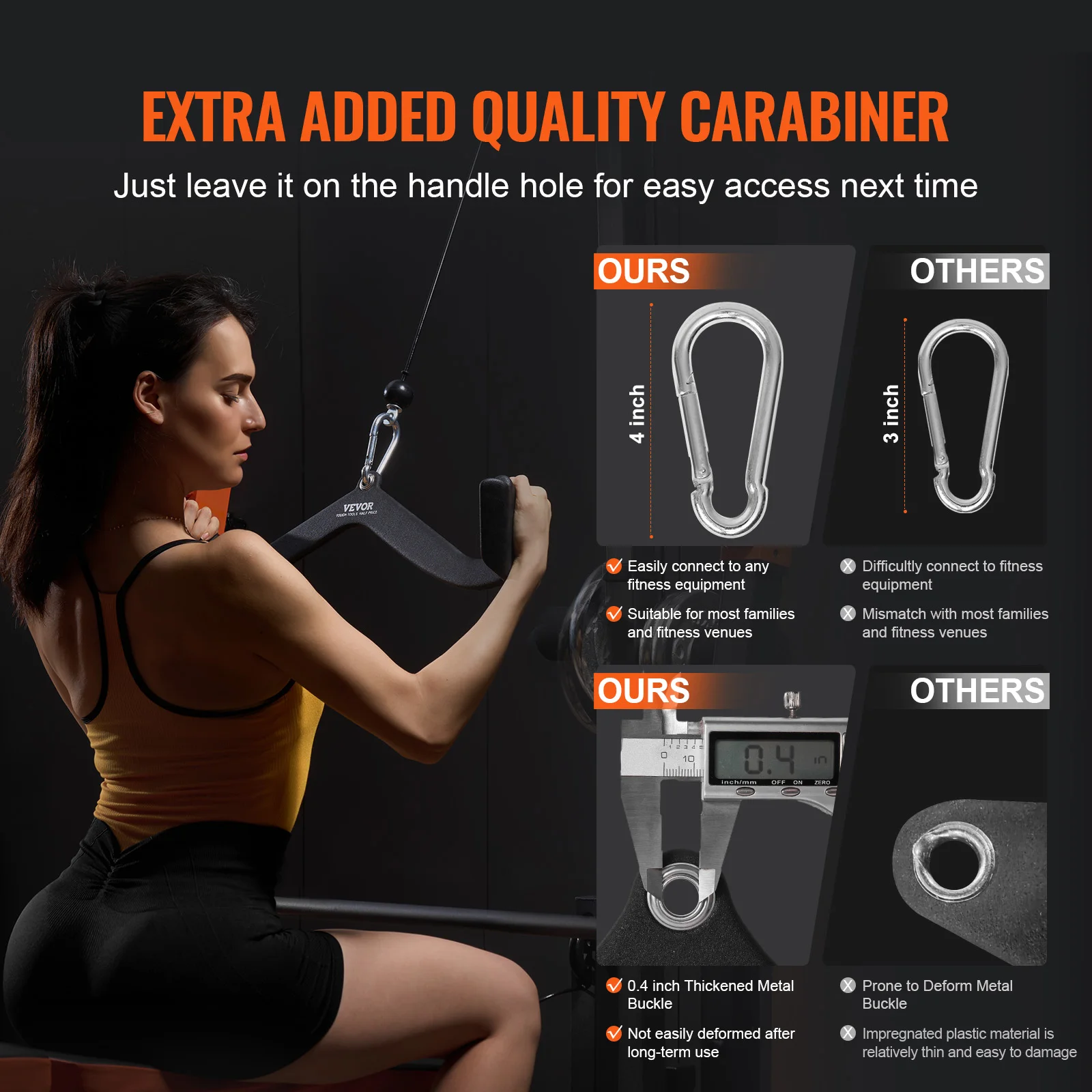 V-Bar Lat Pulldown Attachment – Close-Grip Cable Handle for Back, Rows & Triceps - alternate view