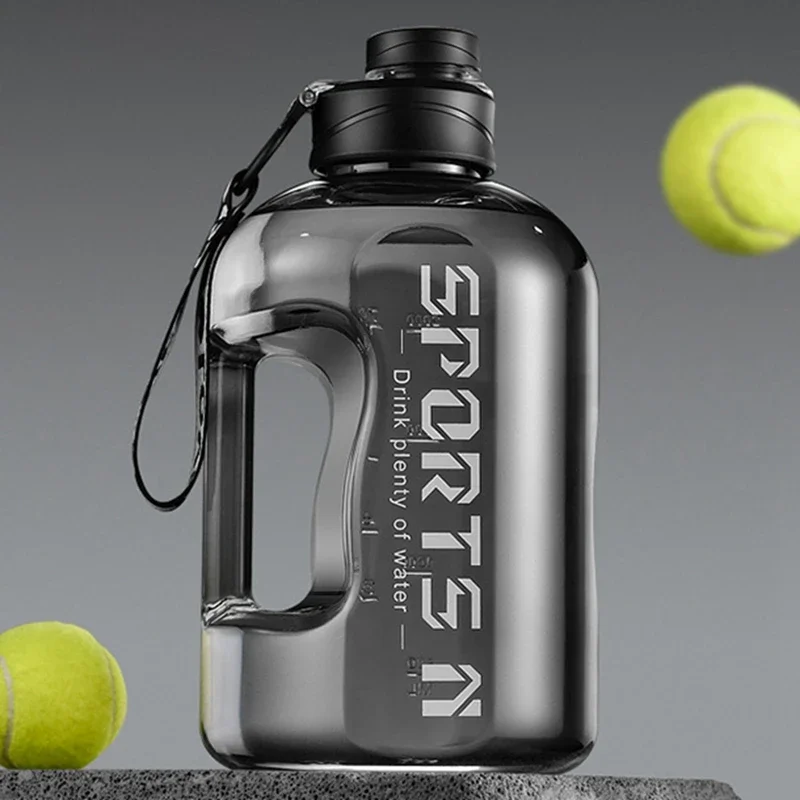 Large Water Bottle 1.7L & 2.7L – BPA-Free Gym & Camping Jug - side view
