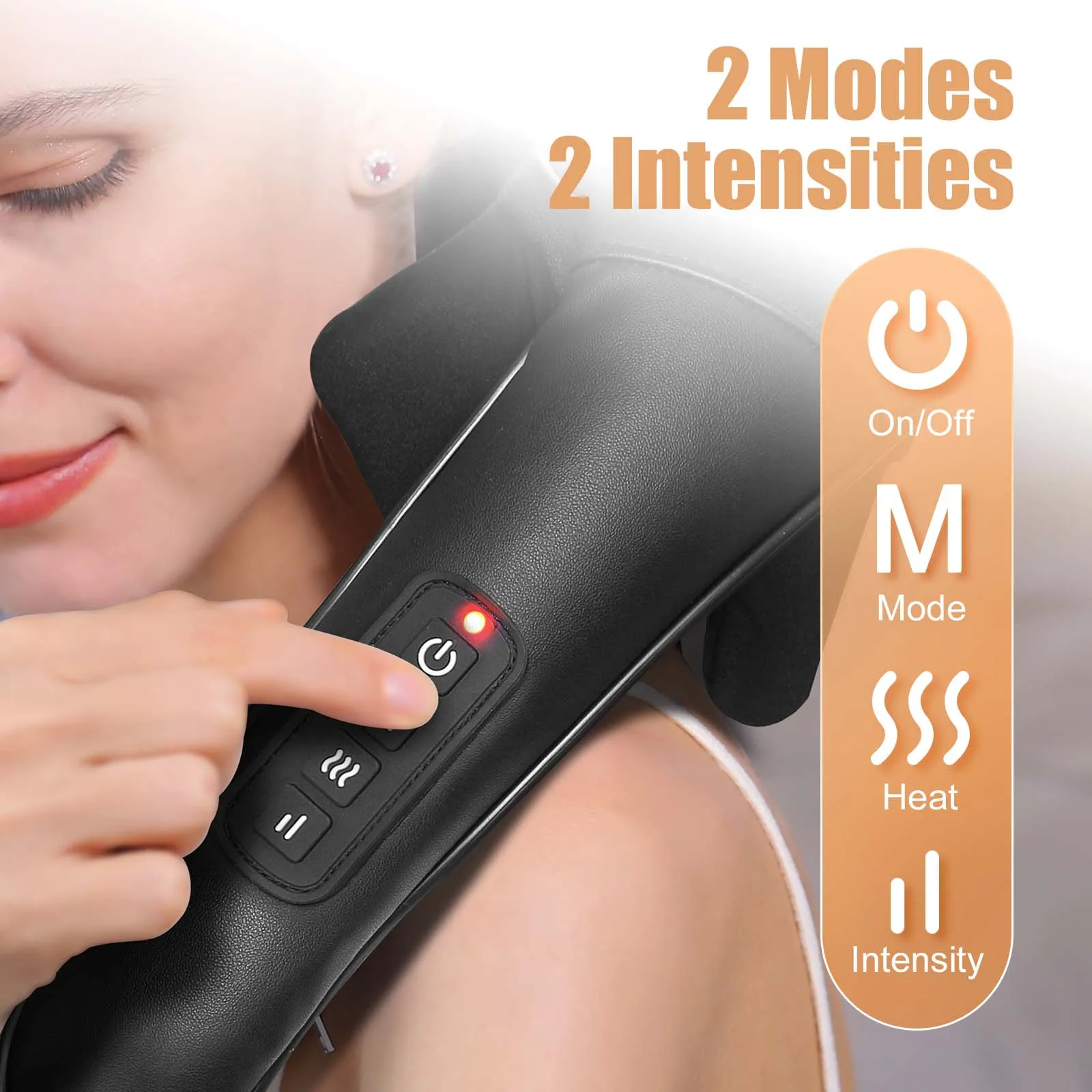 Shiatsu Neck & Shoulder Massager with Heat – Cordless 3D Kneading Pillow - color options