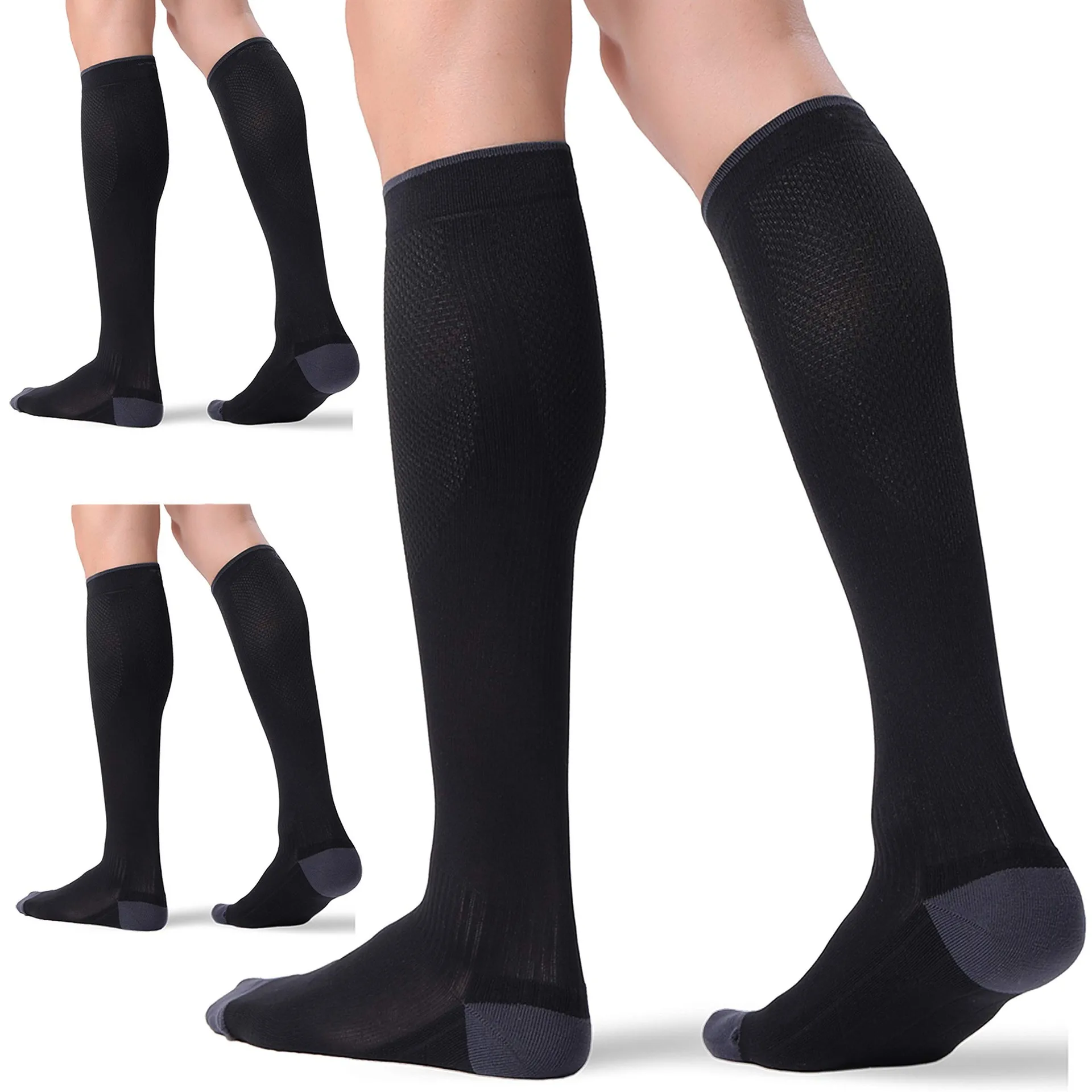 Compression Calf Socks for Running, Cycling & Hiking – Men & Women - size and dimensions