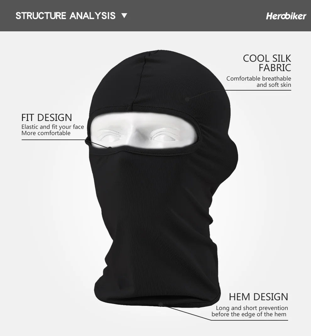 UPF 50+ Cycling Face Mask – Ice Silk Balaclava & Helmet Liner - close-up detail