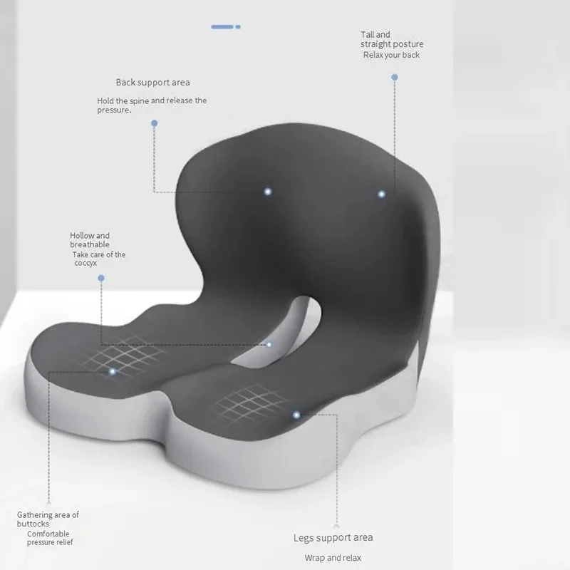 Memory Foam L-Shaped Seat & Lumbar Cushion – Car, Desk & Gaming Chair - color options
