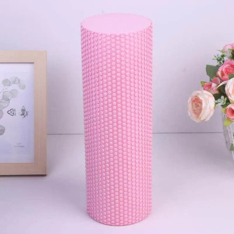 New【Yoga Roller Round EVA Foam Cylinder For Pilates Exercise Enhanced Home - side view