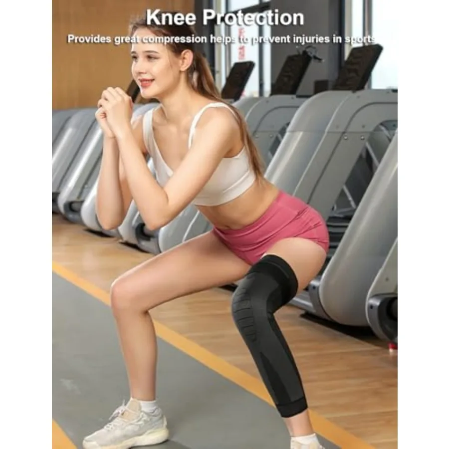 Knee Compression Sleeves 2-Pack - Support for Arthritis and Joint Pain - close-up detail