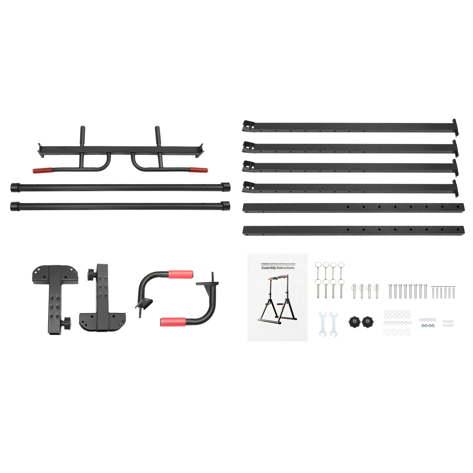 Adjustable Pull-Up Bar Station – Foldable 200kg Frame with Parallel Bars - detail view