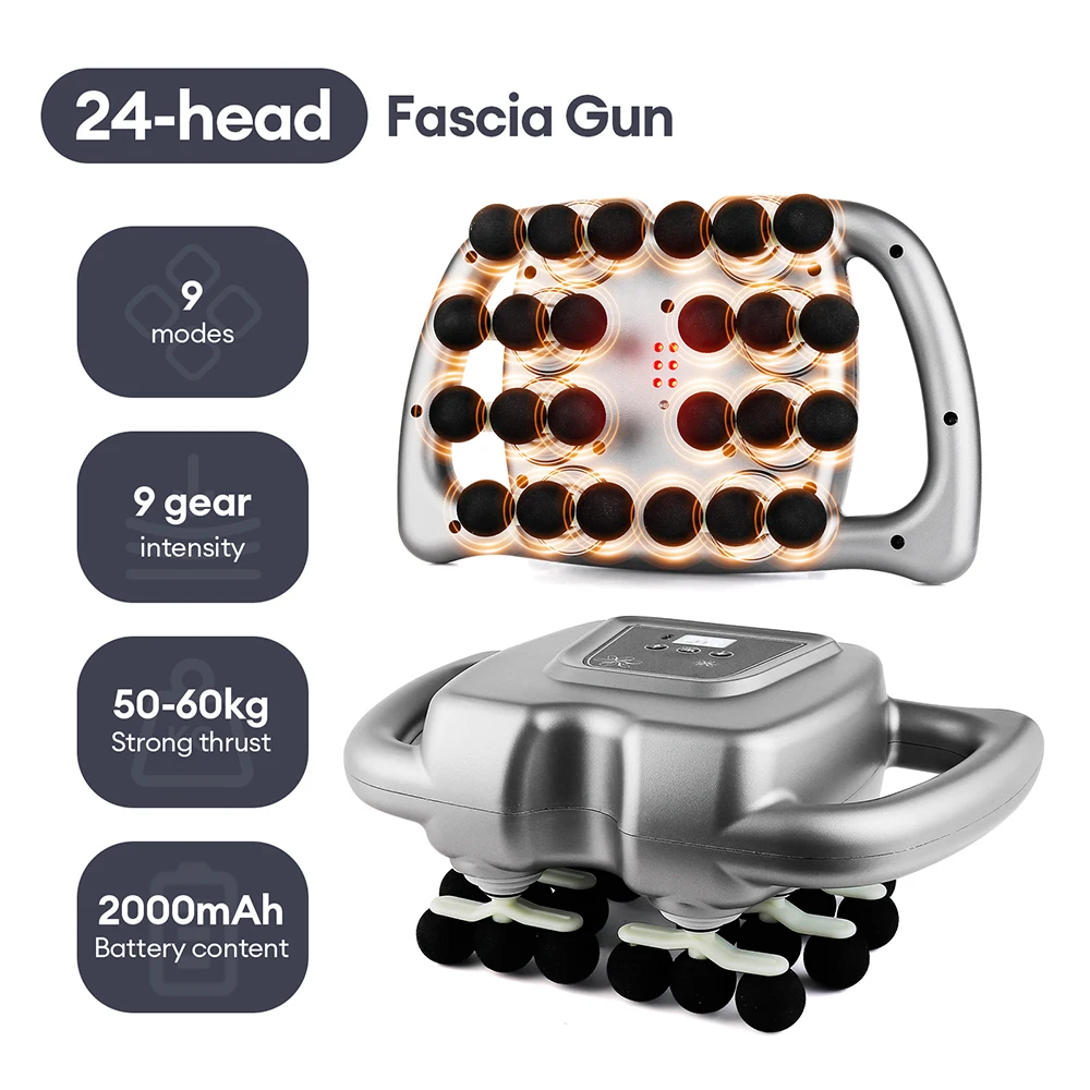 16-Head Fascia Massage Gun – Percussion Therapy for Back, Neck & Shoulders - packaging