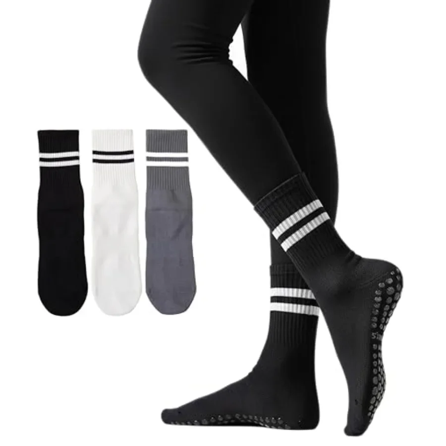 Non-Slip Pilates Grip Socks for Women – Barre, Yoga & Studio Athletic Socks