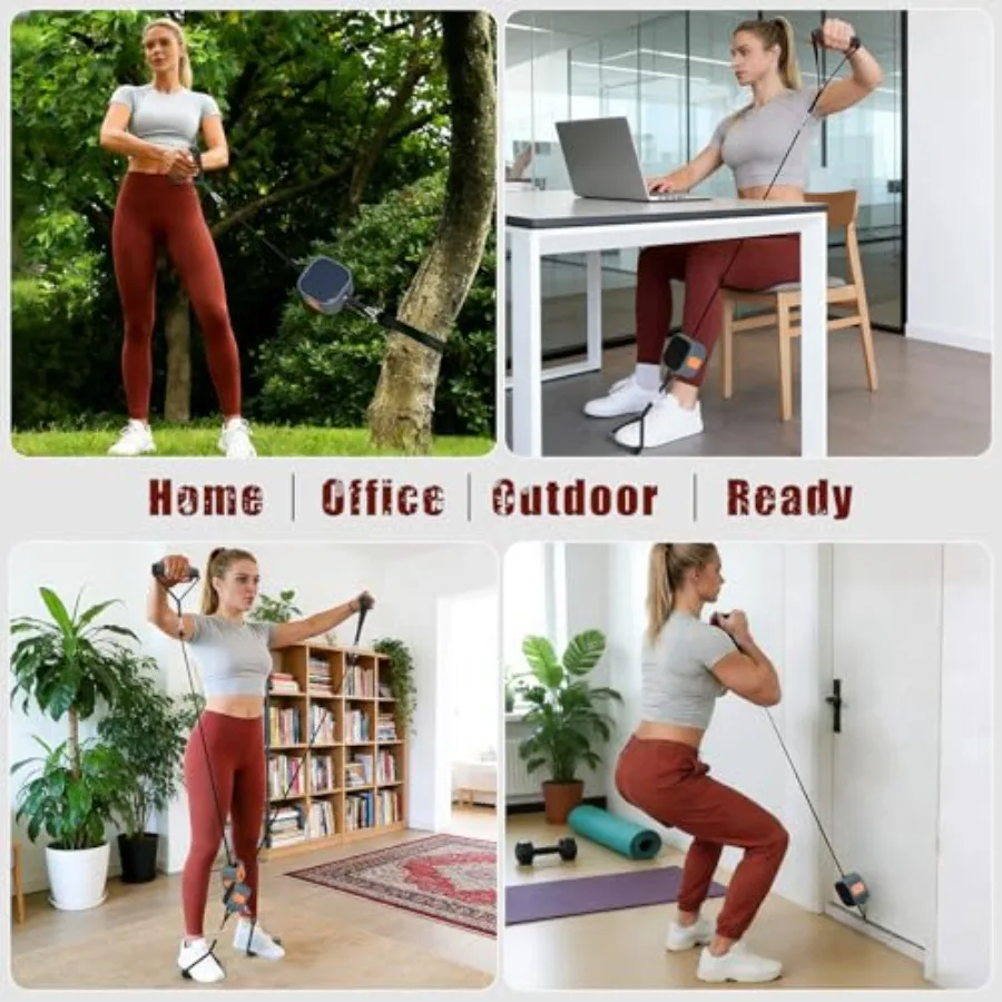 Resistance Band Bar System – Portable Barbell with Adjustable Tension - in use