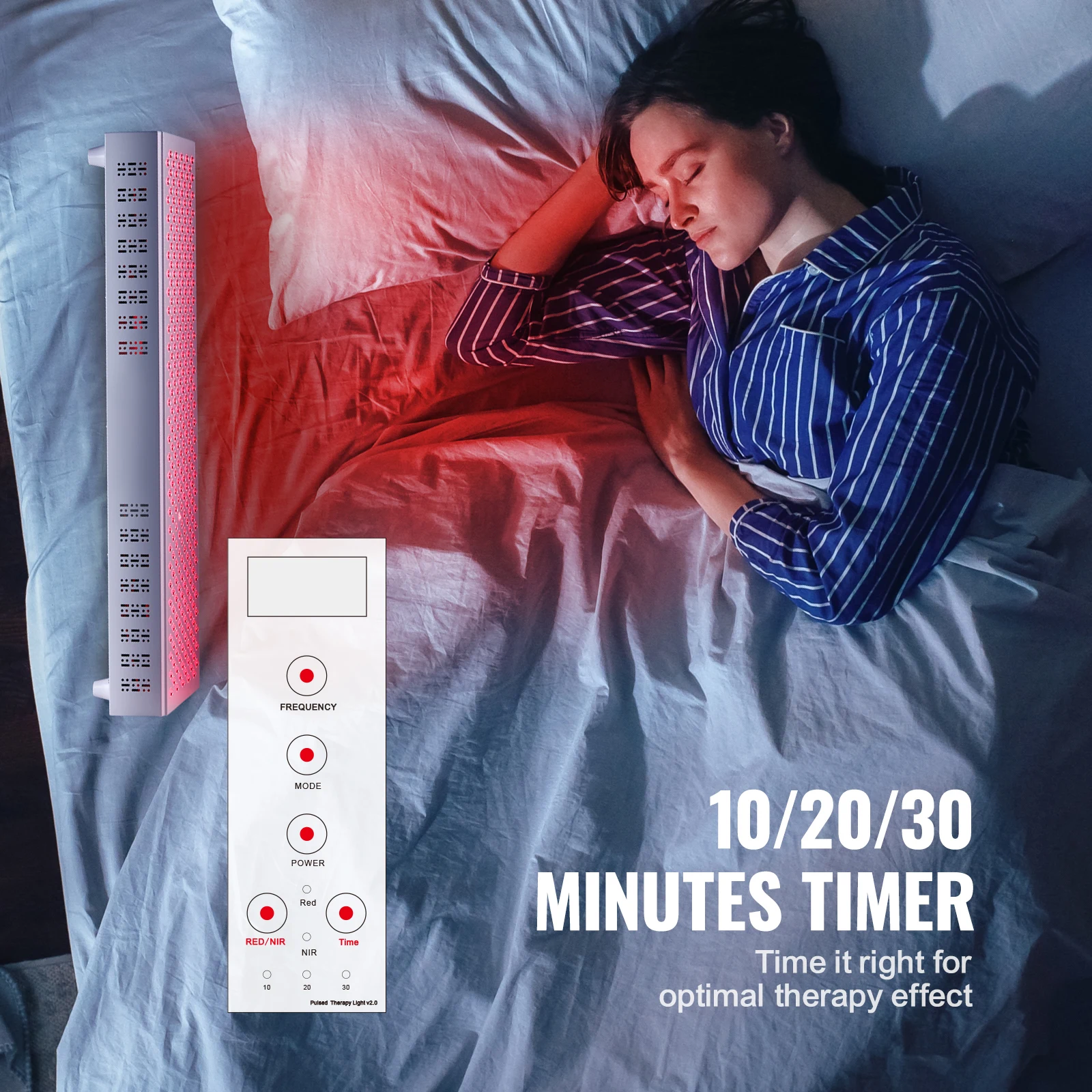 Full-Body Red Light Therapy Panel – 660nm Red & 850nm Near-Infrared LEDs - size and dimensions
