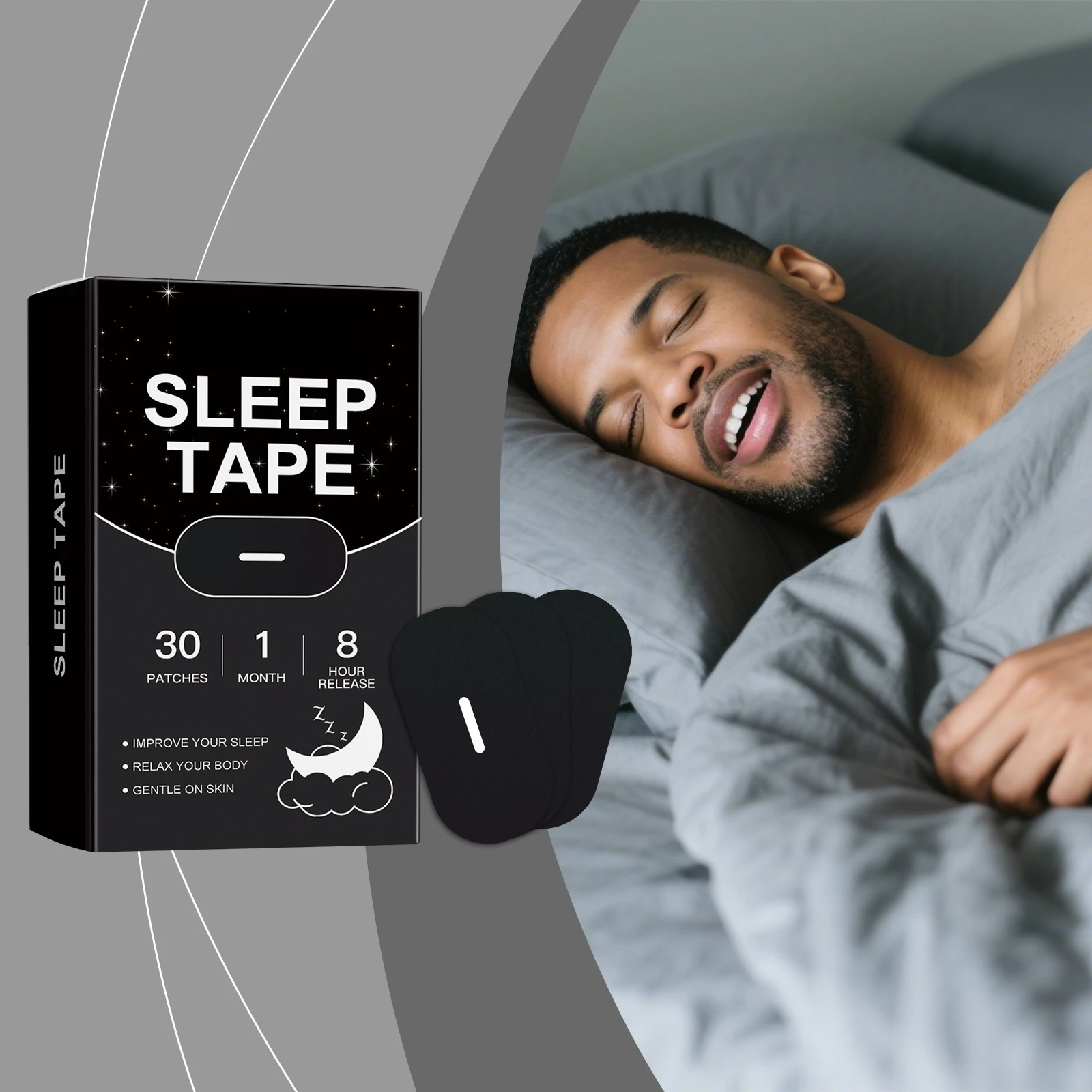 Mouth Tape for Sleep – Gentle Nasal Breathing Strips, Skin-Friendly - close-up detail