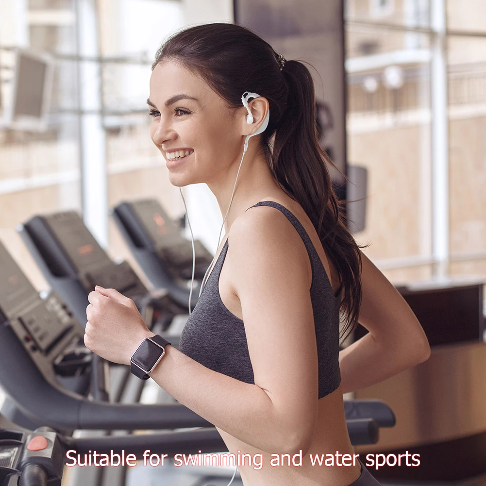 IPX8 Waterproof Swimming Headphones – 3.5mm Wired Earphones for Pool & Diving - in use